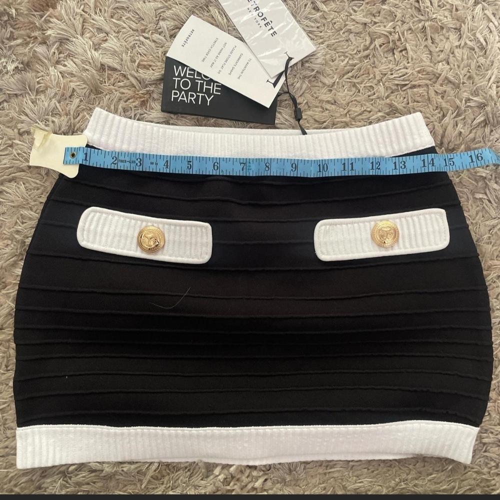 Retrofete Black and White Mini Skirt